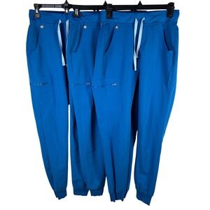 FIGS Zamora Jogger Scrub Pants Women XS Tall Royal Blue W18SW2005T 3-Pack Bundle